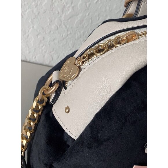 Juicy Couture The Key To Juicy Satchel Crossbody Liquorice Velvet Charm NEW - Picture 6 of 16